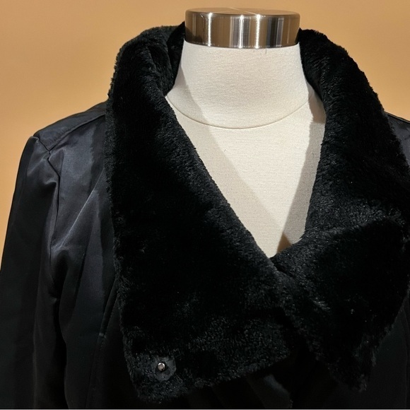 Eileen Fisher Bonded Fleece Jacket Black Size M Fur Backing - Picture 5 of 11